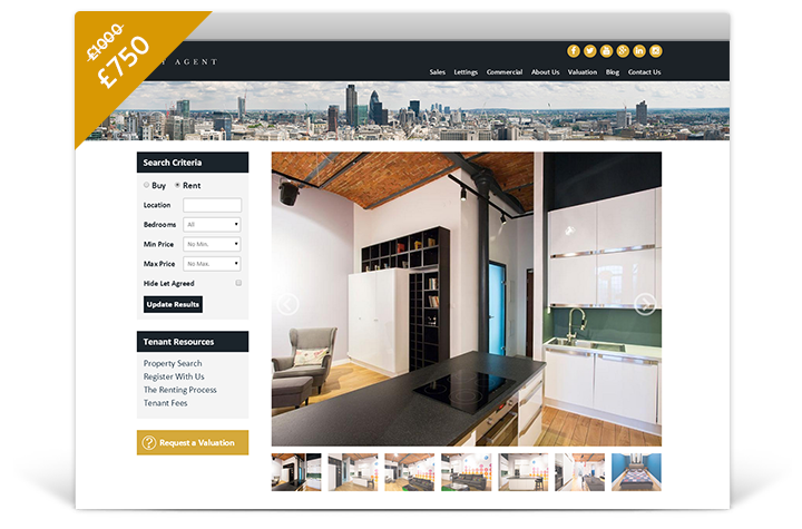 Estate Agent Websites - Cityscape Theme