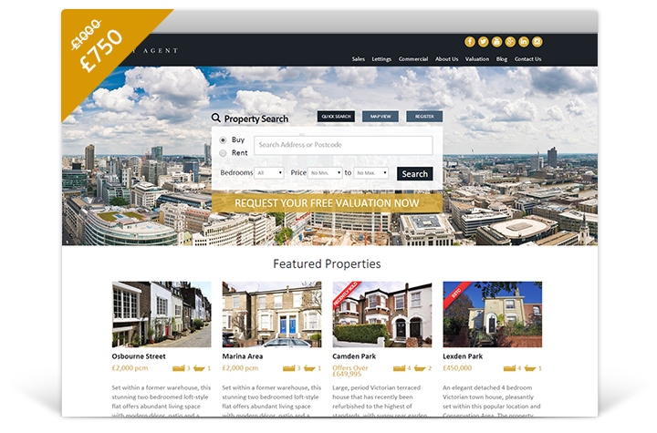 Estate Agent Websites - Cityscape Theme