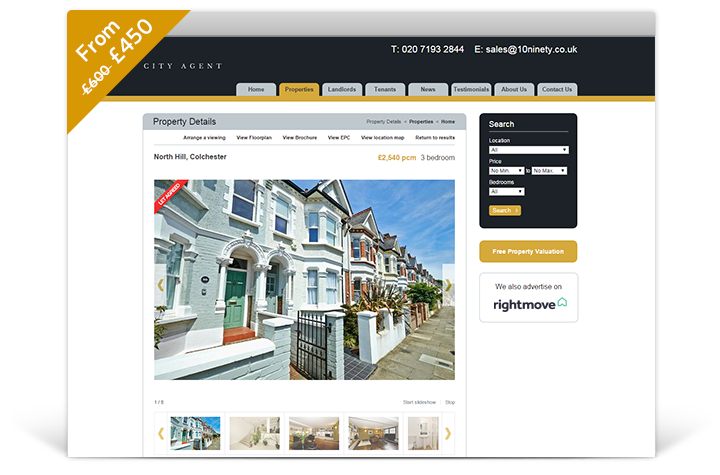 Estate Agent Websites - Clear Theme