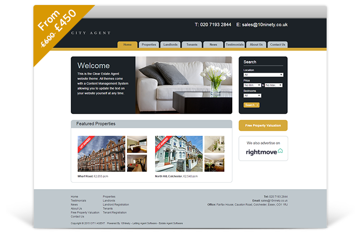 Estate Agent Websites - Clear Theme