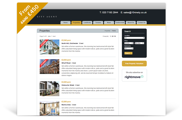 Estate Agent Websites - Clear Theme