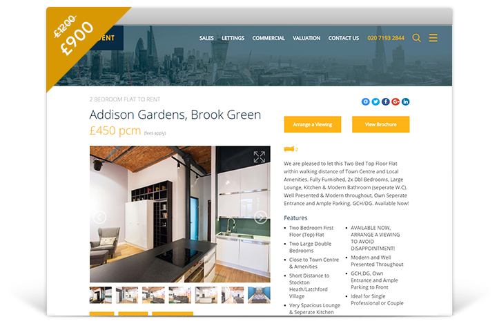 Estate Agent Websites - Horizon Theme